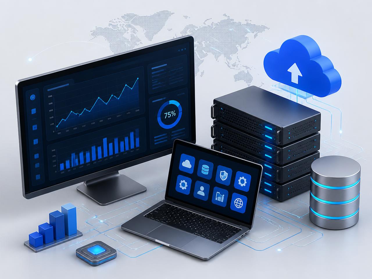 Connected business dashboards, cloud services and enterprise systems